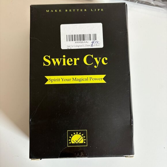 Swier Cyc Cooling Arm Sleeves 4 Pack Outdoor Sports Black - Picture 3 of 6